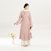 晚香意 新中式 圆领毛呢外套中长款 织造司 国风呢子大衣连衣裙套装