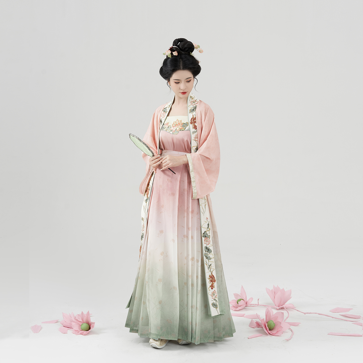 釉里红织造司原创宋制汉服织金长褙子改良绣花宋抹暗纹印花百迭裙