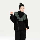 新中式 织造司×广东省博物馆联名款 墨铜 国风宽松连帽卫衣女