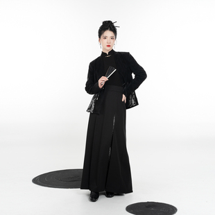 国风云龙纹大漆盘·盘扣织银西装 原创新中式 外套 汉云银龙 织造司