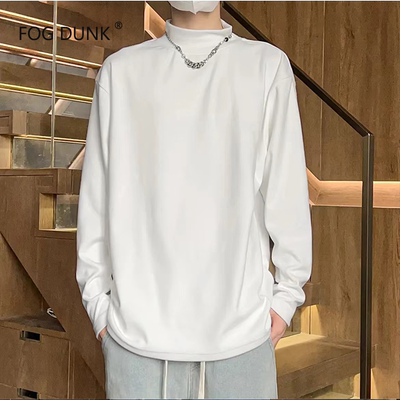 FOG DUNK秋冬德绒高领打底衫纯色t恤男百搭宽松韩版休闲保暖上衣