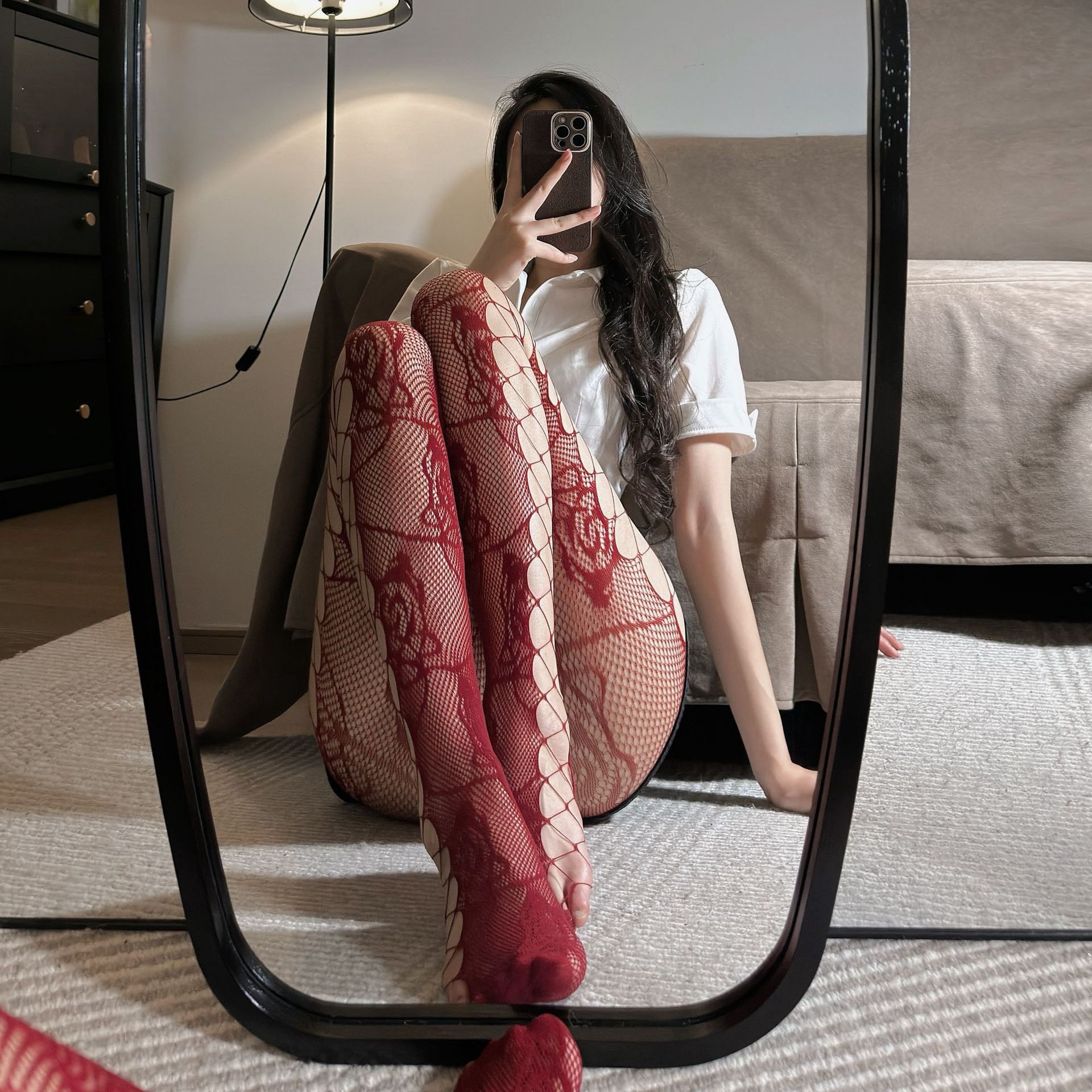 网红辣妹彩色玫瑰情趣渔网袜侧边镂空交叉绑带性感纯欲黑丝连裤袜,女士内衣/男士内衣/家居服,连裤袜/打底袜,淘宝优惠券,粉丝福利购,淘宝优惠卷