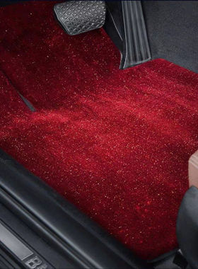 超柔易清洗汽车地毯金丝绒脚垫尾箱垫主驾驶仿羊绒长毛星光毯地垫