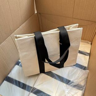 限量几十个 出口大容量纯棉帆布单肩包购物托特包 高品质日单