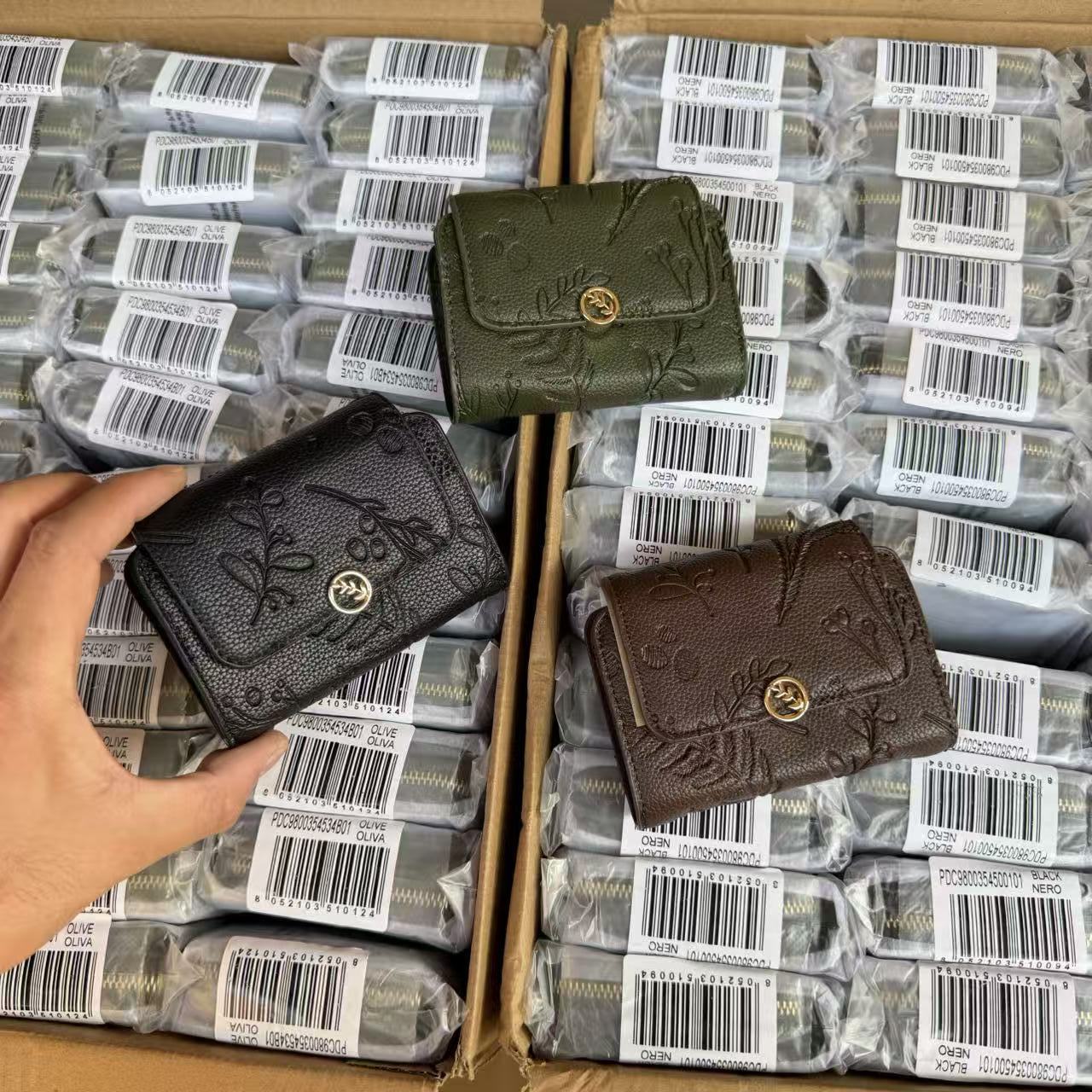 出口外单！官网售100+！复古压花卡包 RFID防盗刷12卡位风琴卡包