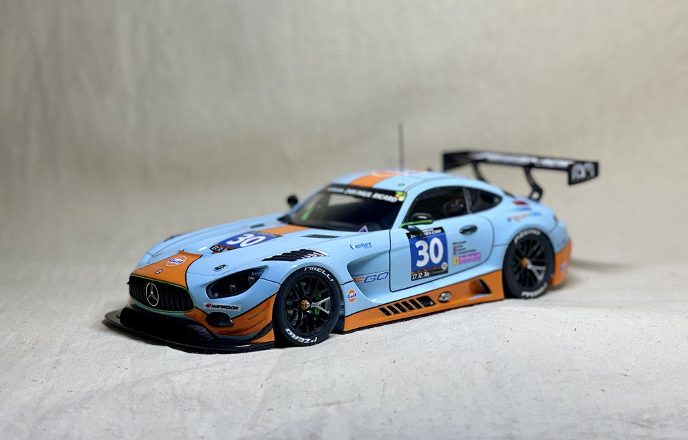 海湾石油配色 1/24 奔驰 benz amg gt3 gulf 24h 2016 涂装水贴