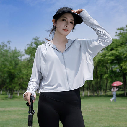 夏季冰丝防晒衣50+女宽松户外防晒服披肩薄款透气上衣防紫外线