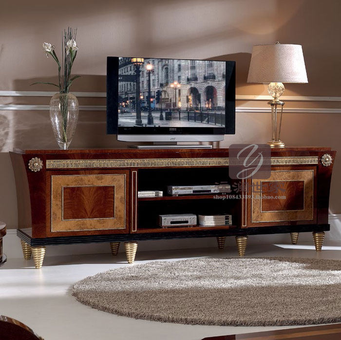 欧式实木奢华电视柜新古典客厅2米视听柜卧室高电视机柜储物地柜,住宅家具,电视柜,淘宝优惠券,粉丝福利购,淘宝优惠卷