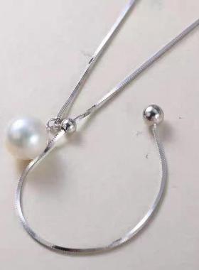 DIY新款S925纯银光面锁骨链