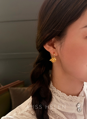 MISS HELEN 金桂耳钉无耳洞耳夹金色耳环耳饰女款高级感生日礼物