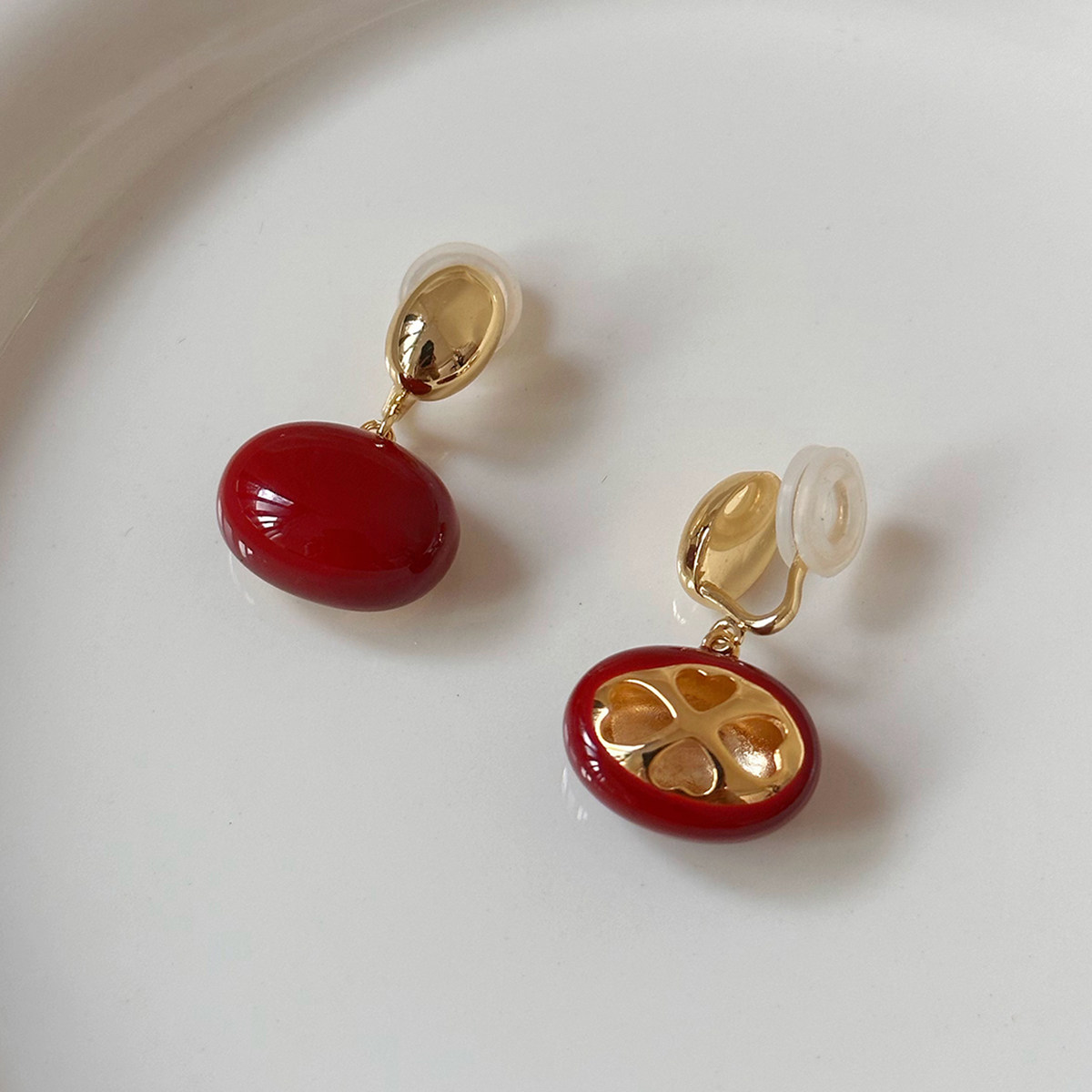 美拉德风豆豆耳钉焦糖酒红色耳夹耳环轻奢小众高级耳饰通勤质感OL,饰品/流行首饰/时尚饰品新,耳夹,淘宝优惠券,粉丝福利购,淘宝优惠卷