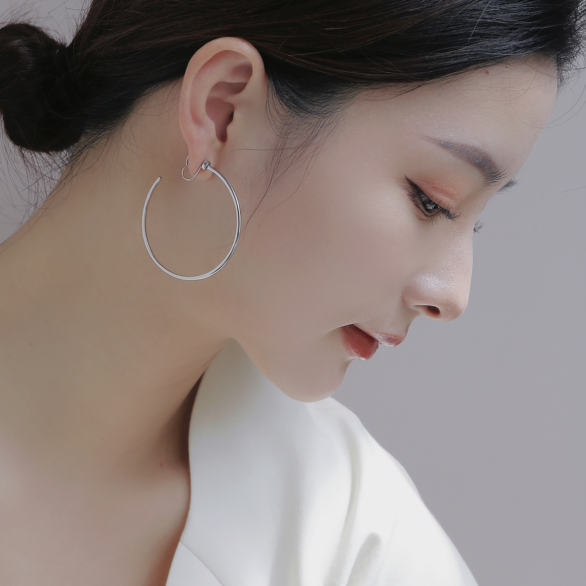 可转动大耳圈灵动无痛耳夹&耳环