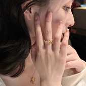 MISS HELEN蕾丝鸢尾花」S925银戒指女法式 复古微镶锆石镂空精致夏