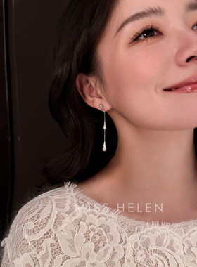 MISS HELEN美剧同款瑞秋水滴 耳夹水滴形耳钉高级感简约气质百搭