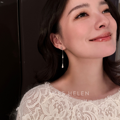 MISS HELEN美剧同款瑞秋水滴 耳夹水滴形耳钉高级感简约气质百搭