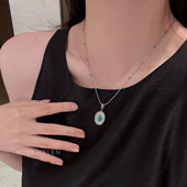 MISS HELEN「茶白」项链女绿松石叠戴气质优雅通勤锁骨链生日礼物
