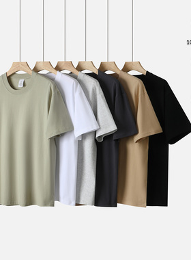 2026新款夏季230克重磅纯棉短袖t恤男生透气小圆领口半袖上衣微阔