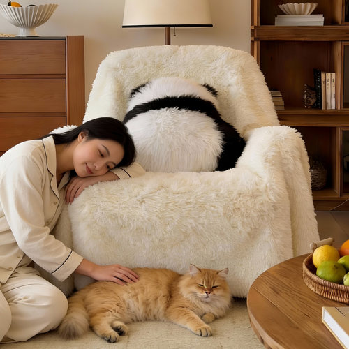 奶油风芝华士专用单人毛绒沙发巾