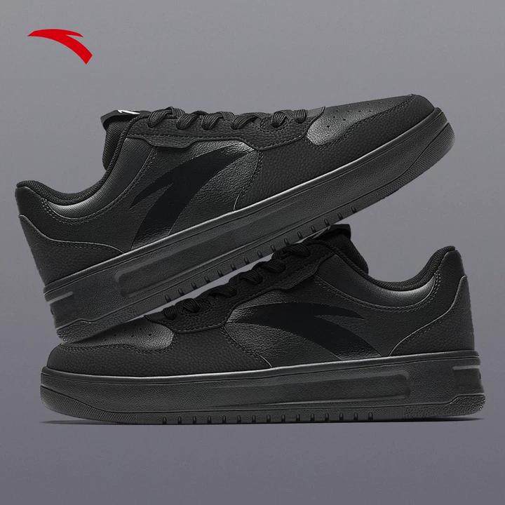 安踏男鞋全黑公务通勤鞋男款2026新款春季厚底板鞋男款轻便运动鞋,运动鞋new,板鞋,淘宝优惠券,粉丝福利购,淘宝优惠卷