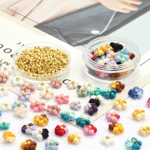 Медные золотые бусины, украшение-шарик ручной работы, аксессуар, браслет из бисера, со сквозным отверстием