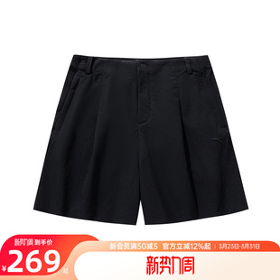 显瘦阔腿五分中裤 女2026夏季 162627504 梭织短裤 安踏高智感通勤裤