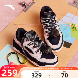 时尚 潮流百搭休闲运动鞋 厚底板鞋 新款 女2026春季 安踏微糖面包鞋