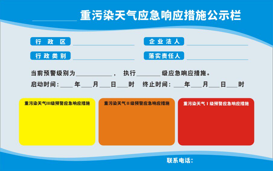 m769工业企业重污染天气应急响应措施公示栏1467海报定制印制展板