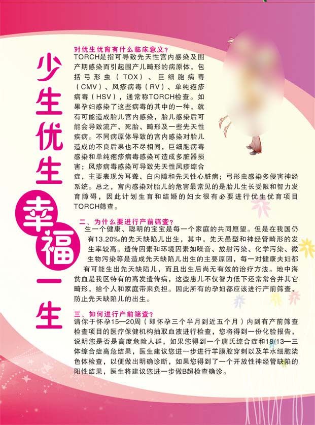 737海报印制写真喷绘850生殖健康知识宣传海报8少生优生幸福一生