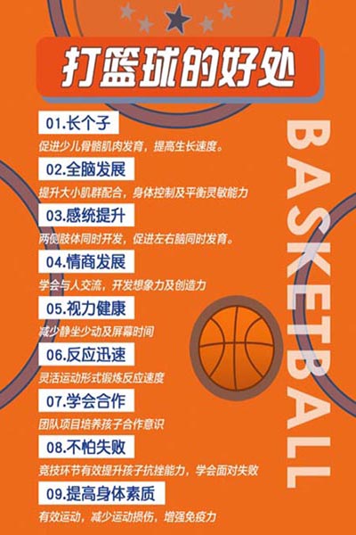 m771中小学生篮球培训机构打篮球的好处海报定印制kt展板贴纸1178