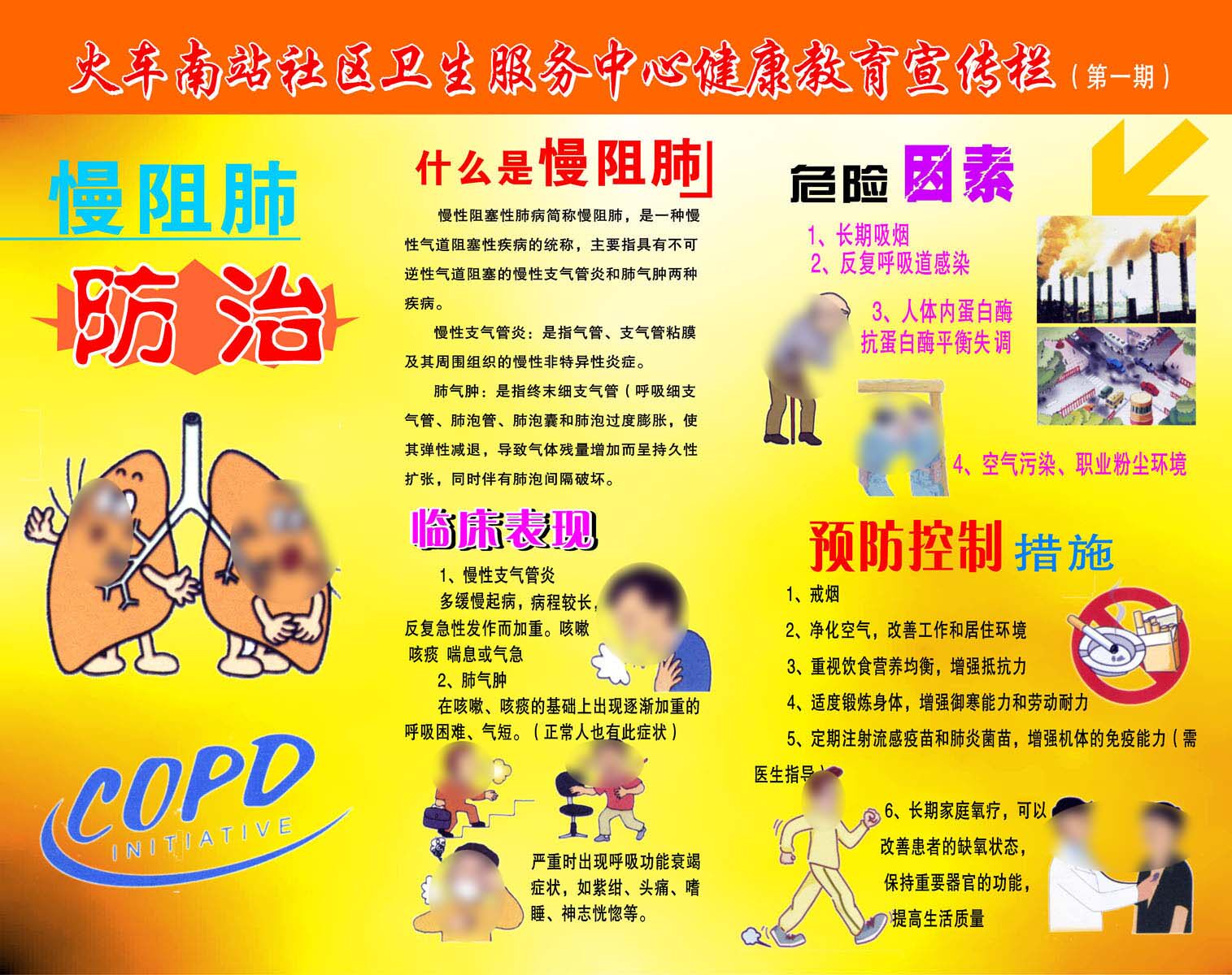 海报印制210海报展板素材(制作)4114慢阻肺健康教育宣传栏