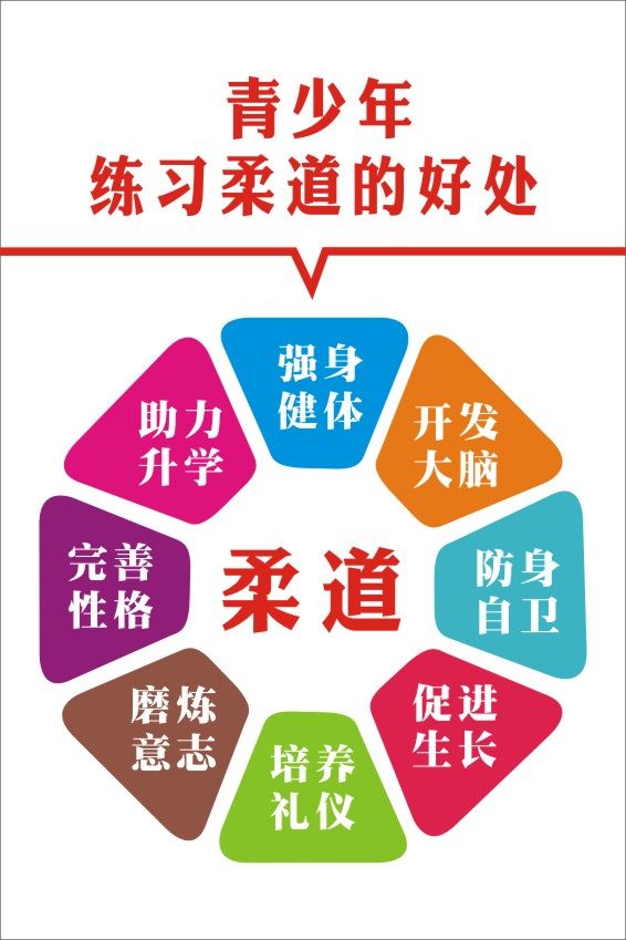 m771青少年练习柔道的好处跆拳道摔跤的好处海报印制展板贴纸481