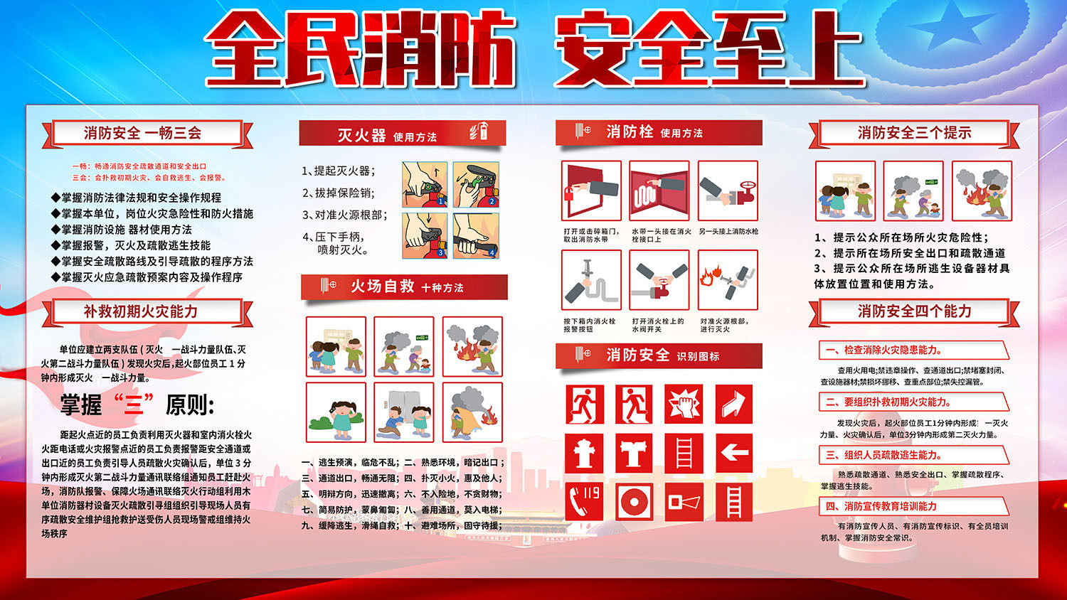 m768全民消防安全至上一畅三合宣传栏2475喷绘展板海报印制写真