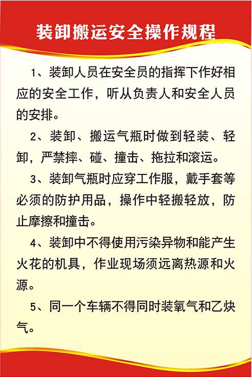 m771氧气乙炔气瓶搬运安全操作规程张贴画纸挂图展板海报印制622