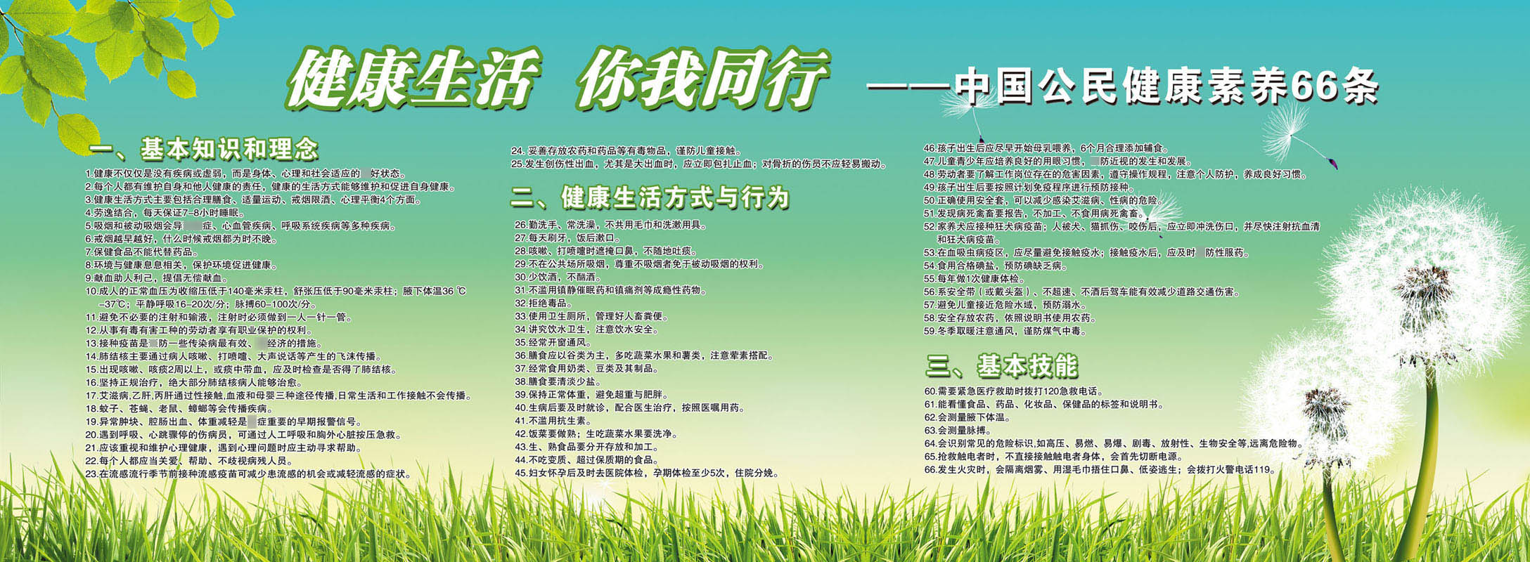 599海报印制海报展板素材39中国公民健康素养66条(5)