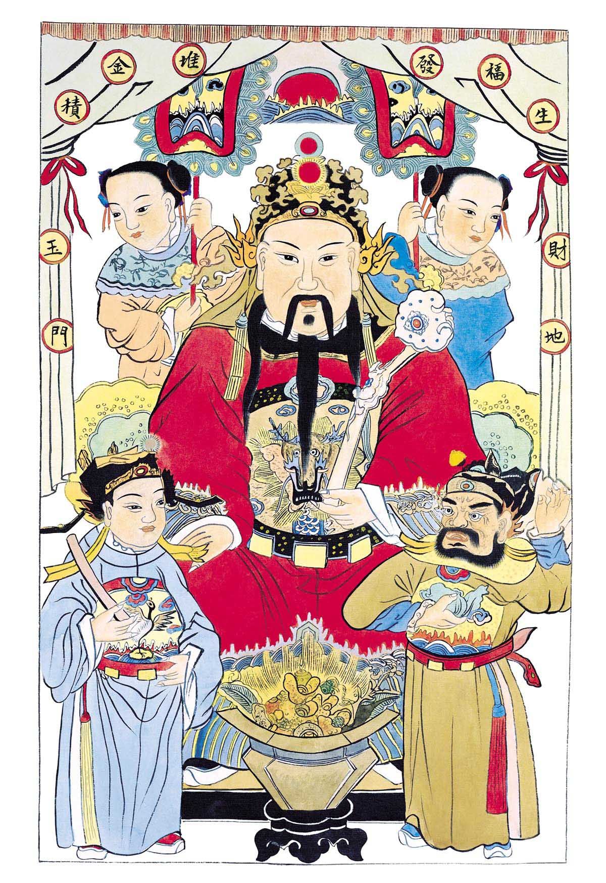 764海报印制展板写真贴纸素材2118门神天地灶神民间艺术画图片