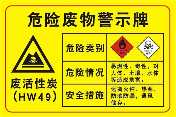 m769车间废活性炭危险废物标志警示牌安全措施贴纸图海报印制3065
