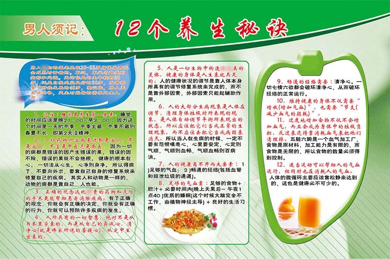 海报印制350养生展板素材709男人须记12个养生秘诀psd