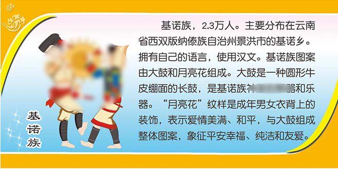 m769基诺族文化简介56个民族课室布置装饰画挂图1583喷绘海报印制