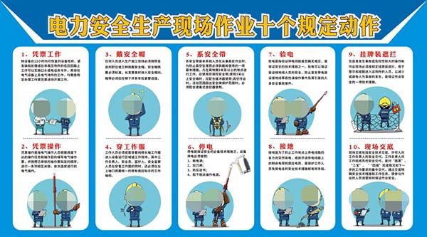 m771电力安全生产现场作业十个规定动作须知挂图海报印制展板277