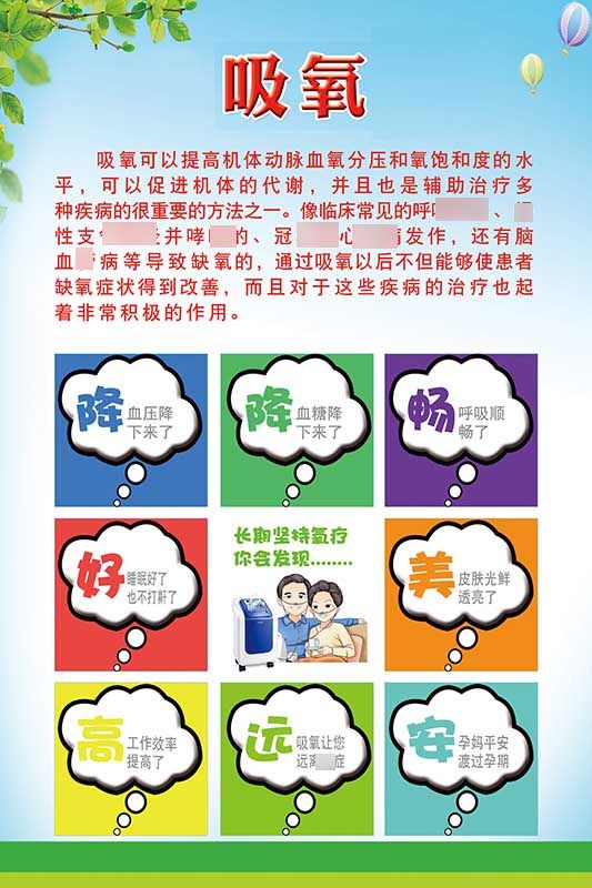 m771吸氧的好处医院走廊装饰挂图上墙贴画纸写真喷绘海报印制643