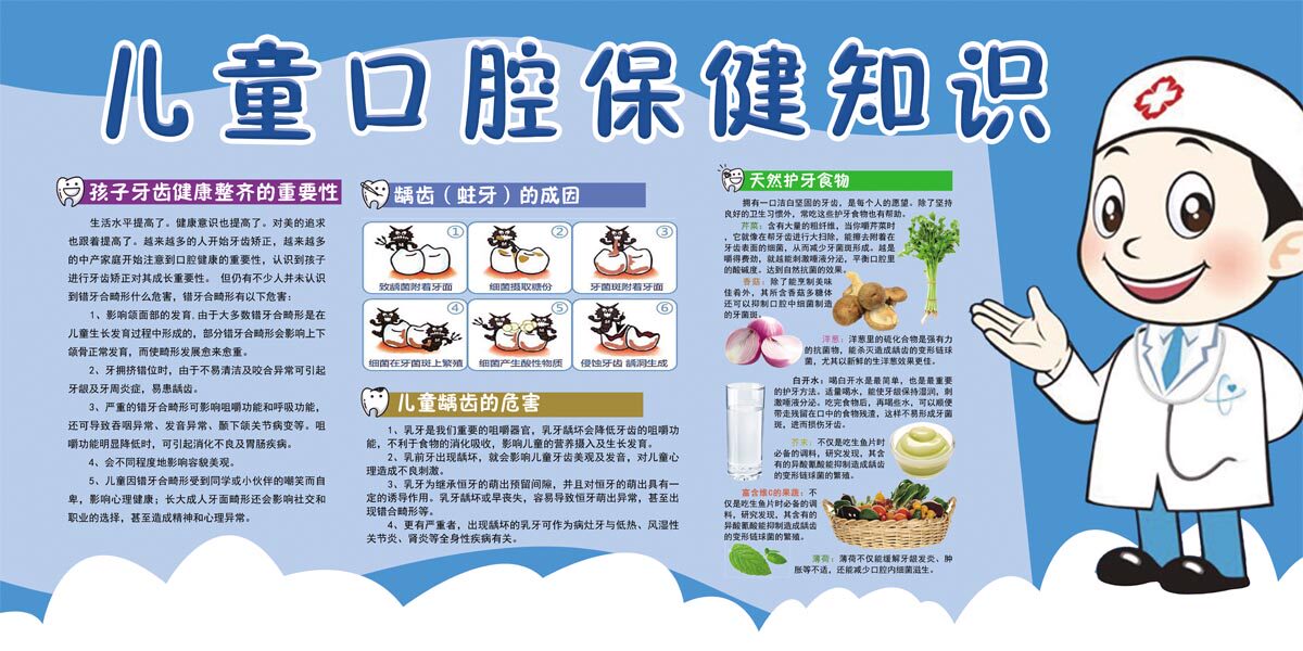 763海报印制展板写真贴纸素材1703牙科医院儿童口腔保健知识宣传