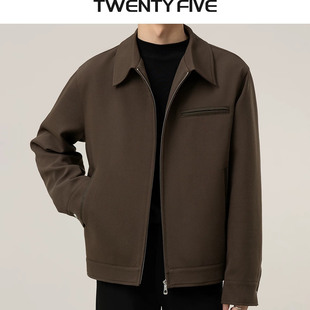 高级感休闲翻领男韩系百搭外套 简约痞帅外套男士 春季 行政夹克短款