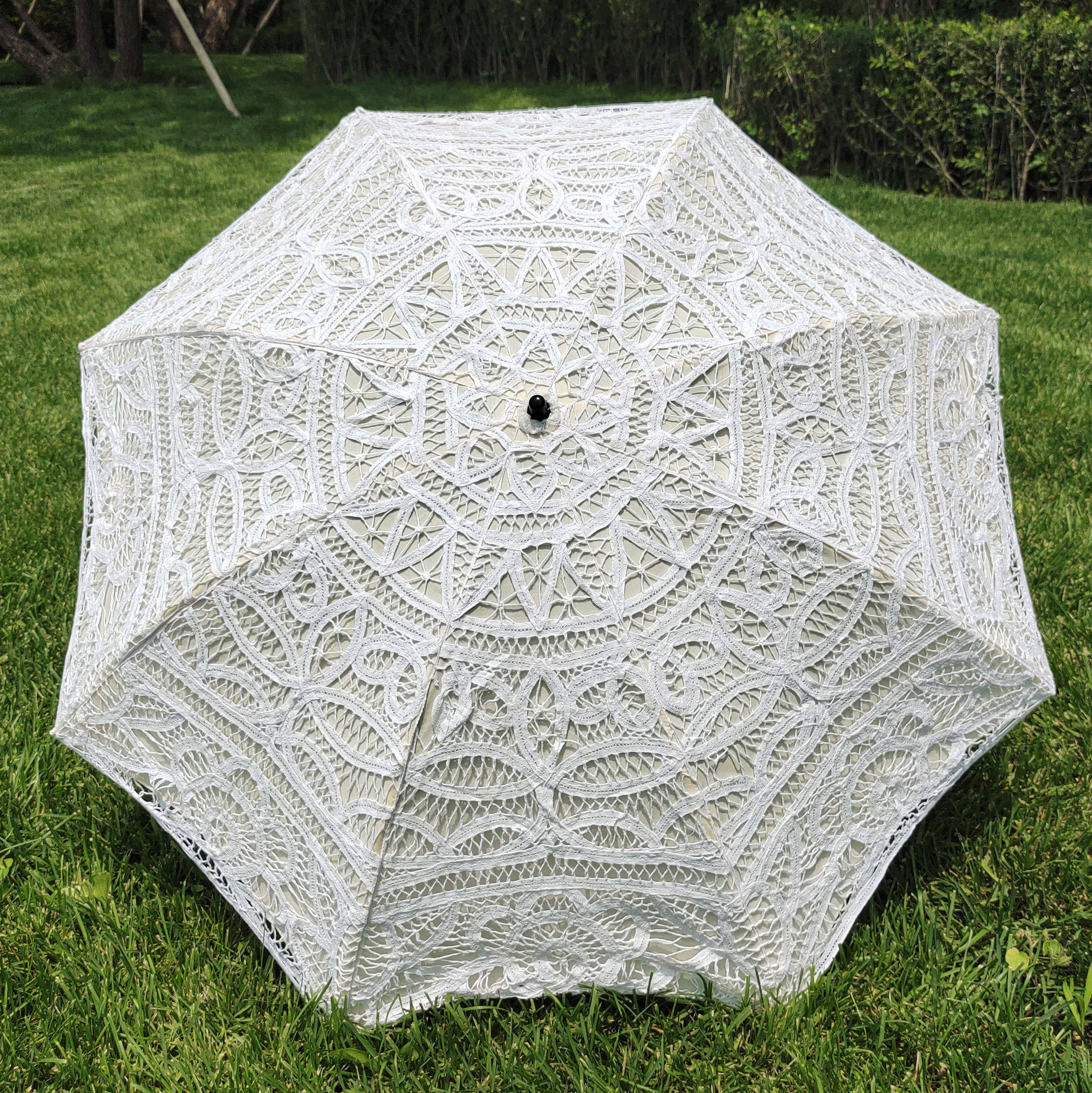 好梦双层手工勾花二折伞防晒防紫外线遮阳女神公主刺绣太阳伞