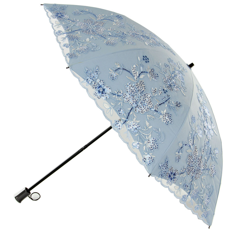 蕾丝古典刺绣晴雨两用太阳伞二折