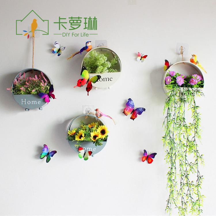 卡萝琳 欧式创意铁艺圆形墙上壁挂 简约客厅墙面装饰收纳花篮壁挂|ruв категории Домашний быт, роспись - от Buy2taobao.com для оказания профессиональной услуги покупки агента Taobao