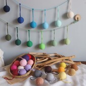 棉线球挂饰球形挂件麻绳球节日氛围道具儿童房墙面装 饰空中吊饰