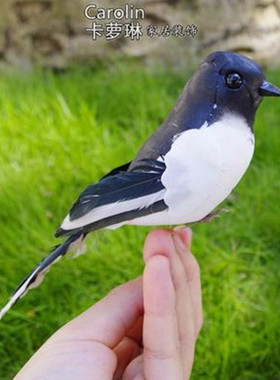 仿真喜鹊带脚手工泡沫点缀树枝