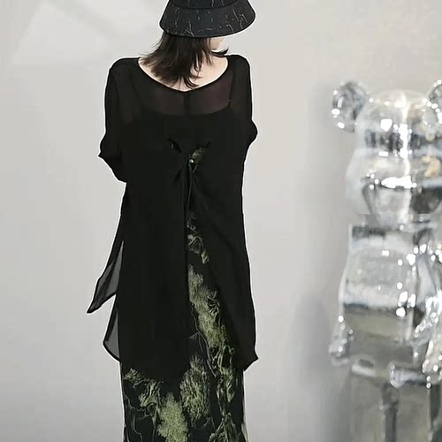 新中式国风镂空防晒罩衫上衣女2025春夏新款气质显瘦蝴蝶元素上衣