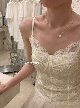 FULL OF CHARM 纯欲蕾丝美背吊带背心女带胸垫内搭外穿内衣小胸