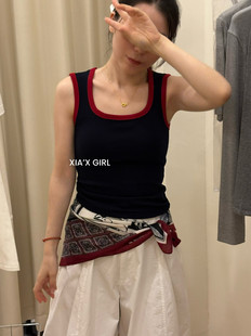 方领轻暖磨毛固定杯宽肩遮副乳背心内搭美背上衣女 CHARM FULL